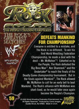 2000 Comic Images WWF Rock Solid #59 Rock vs. Mankind  Back