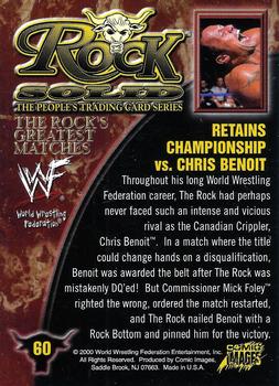 2000 Comic Images WWF Rock Solid #60 Rock vs. Chris Benoit  Back