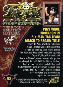 2000 Comic Images WWF Rock Solid #62 Rock vs. Vince McMahon  Back