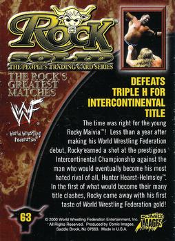 2000 Comic Images WWF Rock Solid #63 Rock vs. Triple H  Back