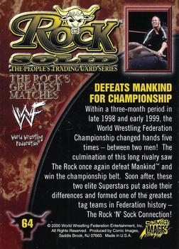 2000 Comic Images WWF Rock Solid #64 Rock vs. Mankind  Back