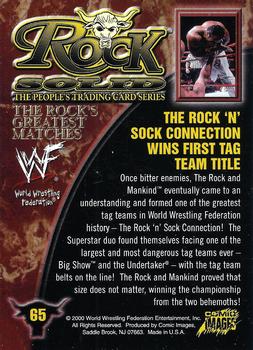 2000 Comic Images WWF Rock Solid #65 Rock 'N' Sock Wins First Title  Back