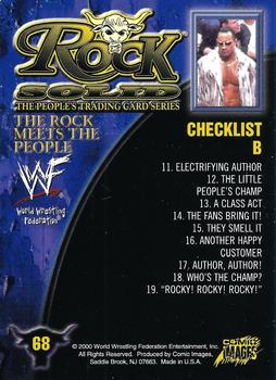 2000 Comic Images WWF Rock Solid #68 Checklist B/Rock in crowd  Back
