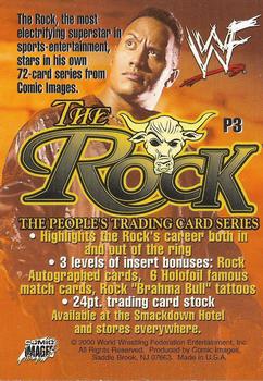 2000 Comic Images WWF Rock Solid - Promos #P3 Rock sitting in chair  Back