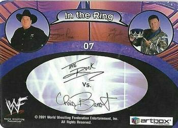 2001 Artbox WWF MotionCardz #7 The Rock / Chris Benoit Back