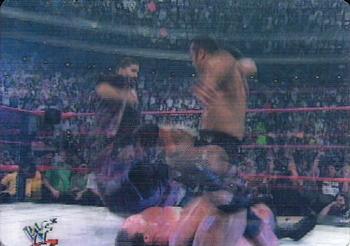 2001 Artbox WWF MotionCardz #37 The Rock / Mick Foley / Chris Benoit Front