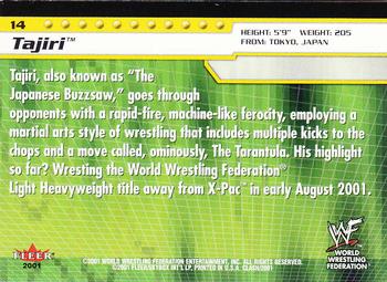 2001 Fleer WWF Championship Clash #14 Tajiri  Back