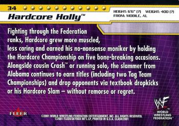 2001 Fleer WWF Championship Clash #34 Hardcore Holly  Back