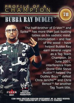 2001 Fleer WWF Championship Clash #78 Bubba Ray Dudley Back