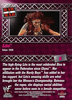 2001 Fleer WWF Raw Is War #6 Lita  Back