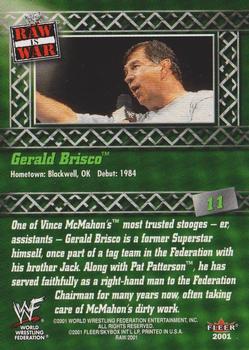 2001 Fleer WWF Raw Is War #11 Gerald Brisco  Back