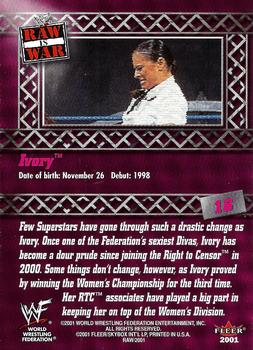 2001 Fleer WWF Raw Is War #16 Ivory  Back