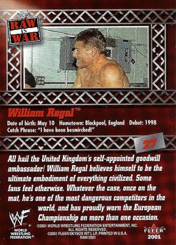 2001 Fleer WWF Raw Is War #27 William Regal  Back