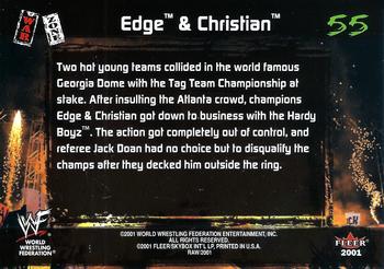 2001 Fleer WWF Raw Is War #55 Edge / Christian  Back