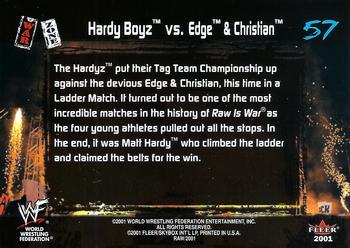 2001 Fleer WWF Raw Is War #57 Hardy Boyz / Edge / Christian Back
