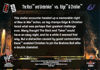 2001 Fleer WWF Raw Is War #61 The Rock / Undertaker / Edge / Christian Back