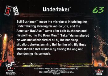 2001 Fleer WWF Raw Is War #63 Undertaker  Back