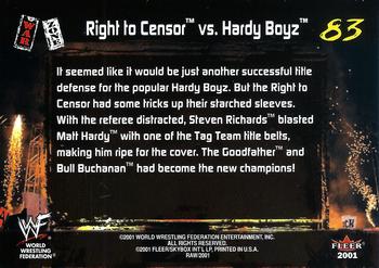 2001 Fleer WWF Raw Is War #83 Right to Censor / Hardy Boyz Back