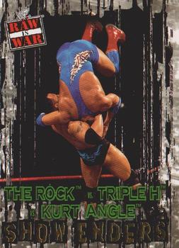 2001 Fleer WWF Raw Is War #95 The Rock / Triple H / Kurt Angle  Front