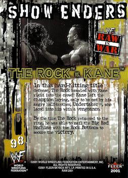 2001 Fleer WWF Raw Is War #98 The Rock / Kane Back