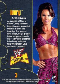 2001 Fleer WWF The Ultimate Diva Collection #3 Ivory  Back