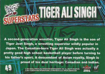 2001 Fleer WWF Wrestlemania #49 Tiger Ali Singh  Back