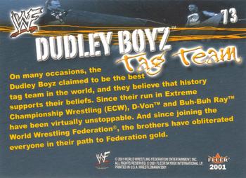 2001 Fleer WWF Wrestlemania #73 Dudley Boyz  Back