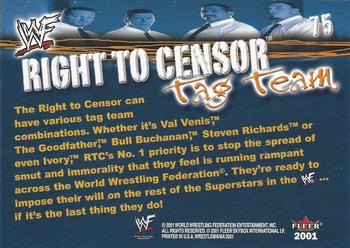 2001 Fleer WWF Wrestlemania #75 Right to Censor  Back