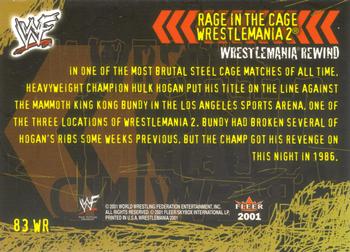 2001 Fleer WWF Wrestlemania #83 Rage in the Cage  Back