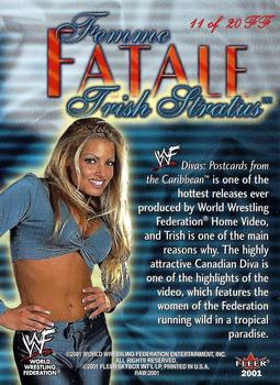 2001 Fleer WWF Raw Is War - Femme Fatale #11FF Trish Stratus  Back