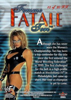 2001 Fleer WWF Raw Is War - Femme Fatale #15FF Tori  Back