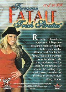 2001 Fleer WWF Raw Is War - Femme Fatale #16FF Trish Stratus  Back