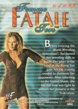 2001 Fleer WWF Raw Is War - Femme Fatale #20FF Tori  Back
