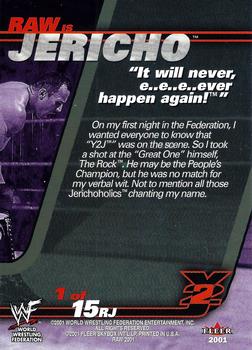 2001 Fleer WWF Raw Is War - Raw Is Jericho #1RJ Jericho / The Rock Back