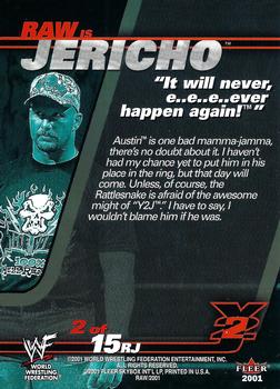 2001 Fleer WWF Raw Is War - Raw Is Jericho #2RJ Stone Cold Steve Austin Back