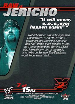 2001 Fleer WWF Raw Is War - Raw Is Jericho #7RJ Undertaker Back