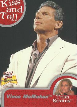 2001 Fleer WWF The Ultimate Diva Collection - Kiss And Tell #1 KT Vince McMahon (w/Trish Stratus) Front