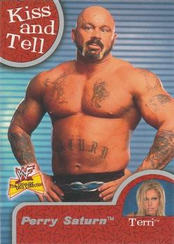 2001 Fleer WWF The Ultimate Diva Collection - Kiss And Tell #7 KT Perry Saturn (w/Terri) Front