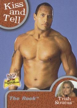 2001 Fleer WWF The Ultimate Diva Collection - Kiss And Tell #10 KT The Rock (w/Trish Stratus) Front