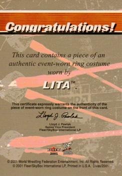 2001 Fleer WWF The Ultimate Diva Collection - Ring Accessories #NNO Lita  Back