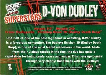 2001 Fleer WWF Wrestlemania - Championship Gold #2 D-Von Dudley  Back