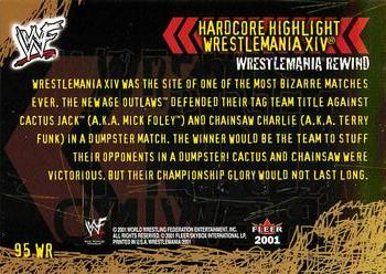 2001 Fleer WWF Wrestlemania - Championship Gold #95 Hardcore Highlight  Back