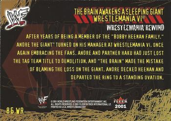 2001 Fleer WWF Wrestlemania - Championship Gold #86 The Brain Awakens a Sleeping Giant  Back