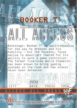 2002 Fleer WWF All Access #13 Booker T  Back
