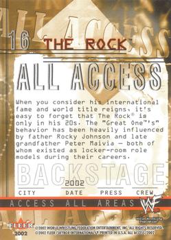 2002 Fleer WWF All Access #16 The Rock  Back