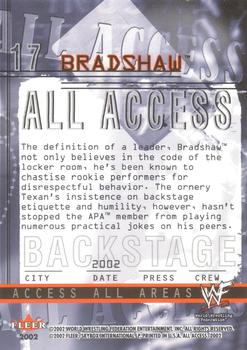 2002 Fleer WWF All Access #17 Bradshaw  Back