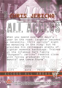 2002 Fleer WWF All Access #9 Chris Jericho  Back