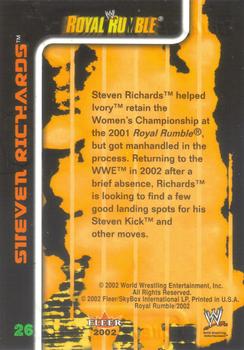 2002 Fleer WWE Royal Rumble #26 Steven Richards  Back