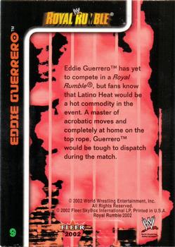 2002 Fleer WWE Royal Rumble #9 Eddie Guerrero  Back
