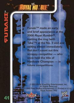 2002 Fleer WWE Royal Rumble #41 Funaki  Back